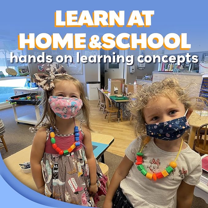 Skoolzy Lacing Beads 30 Pcs for Montessori Toys for 3 Year Old and Toddler Crafts Ages 2-4 with Beads for Kids Learning and Travel Activities Fine Motor Skills Toys