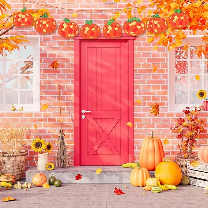 24 Sets Pumpkin Crafts Kit DIY Tissue Paper Sign Crafts for Back to School Fall Harvest Thanksgiving Religious Christian Party Fun Home Actives