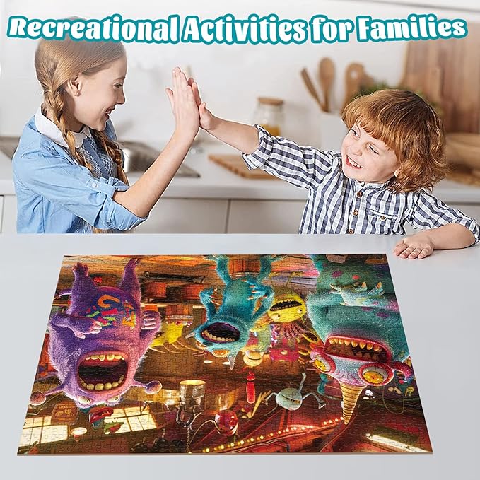 1000 Piece Puzzle for Adults, Funny Monster Chorus Jigsaw Puzzle, Fairytale Puzzles, Challenging Puzzles for Adults 1000 Pieces, Gift Ideas Home Decoration Puzzle, Interlock Perfectly No Dust