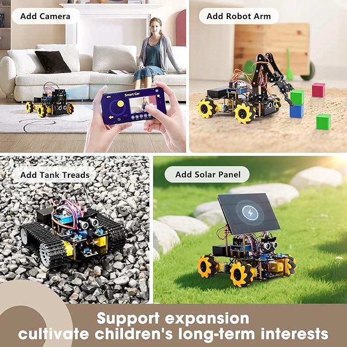 Robot Kit, Robotics for Kids Ages 8-12 12-16, STEM Toys for Boys with Remote & App Control, Arduino & Scratch Compatible, Science Kits for Kids Age 8-12 12-16, Gift for Boys & Girls(Yellow)