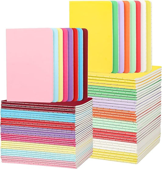 CoZyden 64 Pack Mini Notebook Bulk 3.4 X 5 Inch Small Pocket Lined Journals Set Colorful Cover Notepads for Kids, 30 Sheets/60 Pages