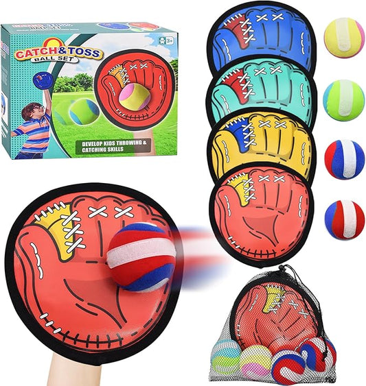 Toss and Catch Ball Game Set for Toddlers Kids Adults, Baseball Training Glove for 12+ Years Old Boys Girls, Family Outdoor Sport for Yard Beach Pool, Birthday Gifts for Ages 3 4 5 6 7 8-12