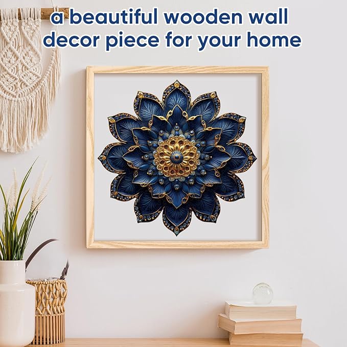 Puzzles for Adults 200 Pieces, Mandela Queen Flower Wooden Puzzles Royal Unique Shaped Lotus Gifts Jigsaw Puzzles, Irregular Puzzles Creative Gift for Adults Family Game (16.5x16.5 in)