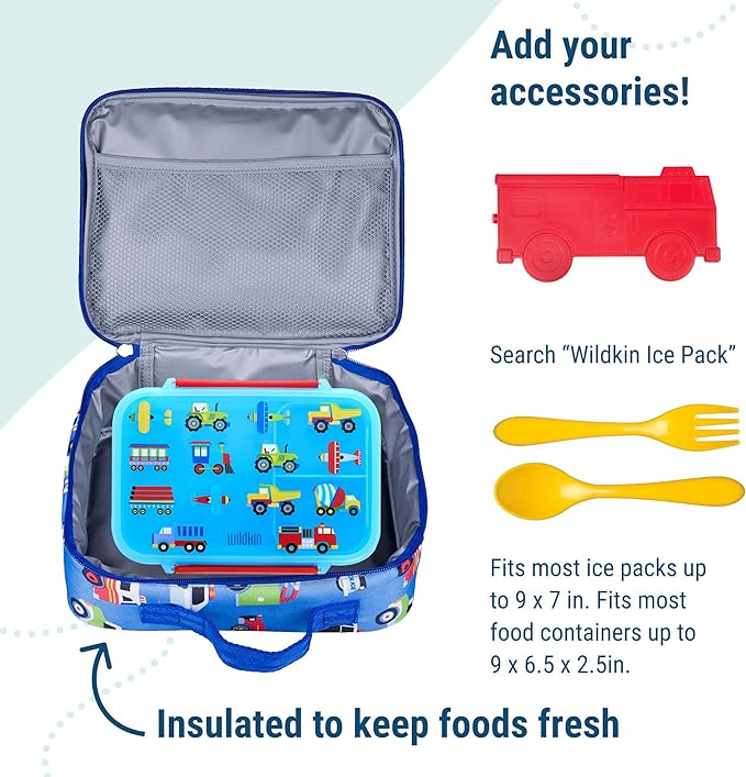 Wildkin Kids Insulated Lunch Box – Durable and Reusable for School & Travel - Heroes