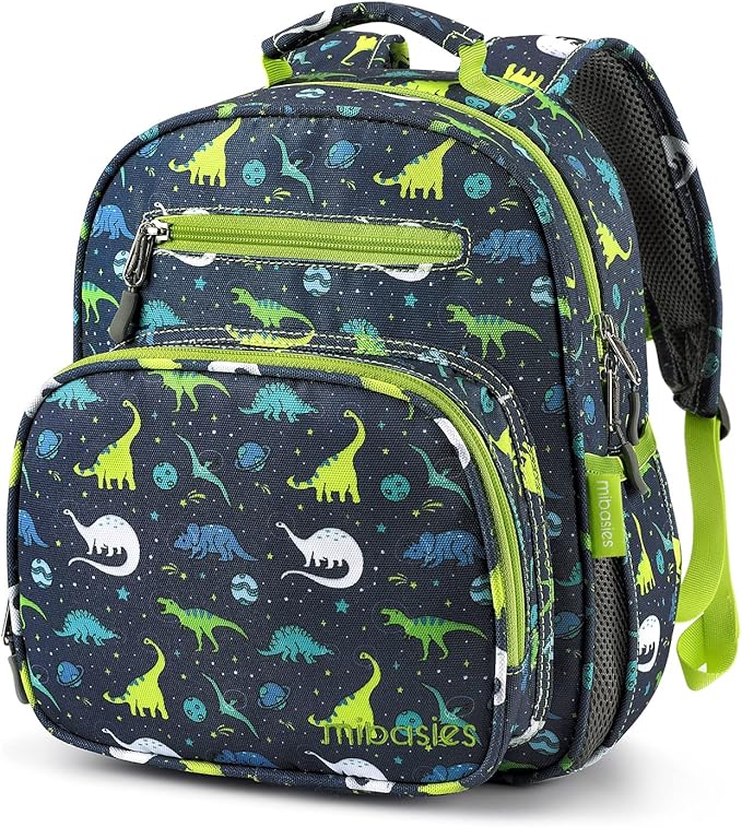 mibasies Toddler Backpack for Boys 2-4: Cute Kids Backpacks Boys - Preschool Kindergarten Backpack - Galaxy Dinosaur
