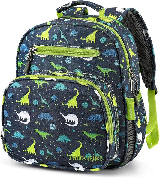 mibasies Toddler Backpack for Boys 2-4: Cute Kids Backpacks Boys - Preschool Kindergarten Backpack - Galaxy Dinosaur