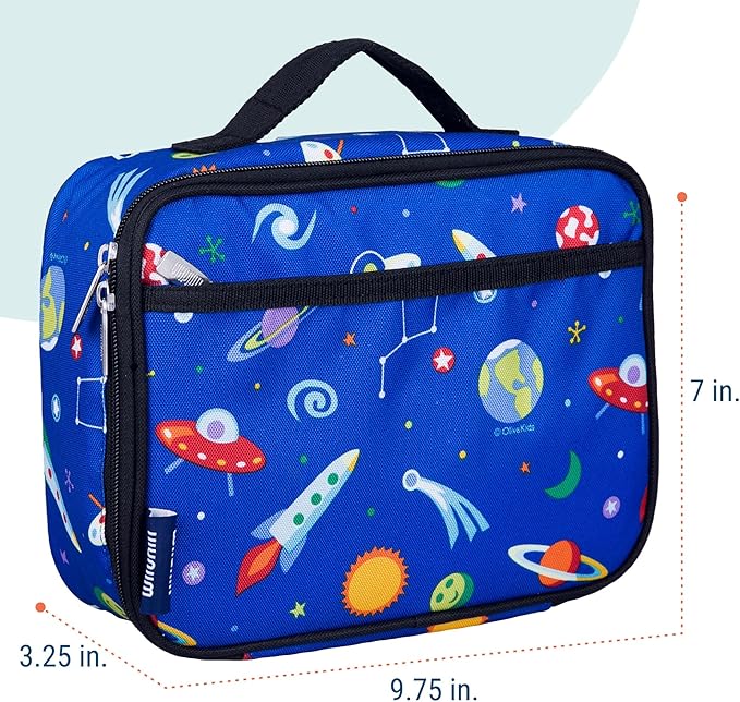 Wildkin Kids Insulated Lunch Box – Durable and Reusable for School & Travel - Out of this World