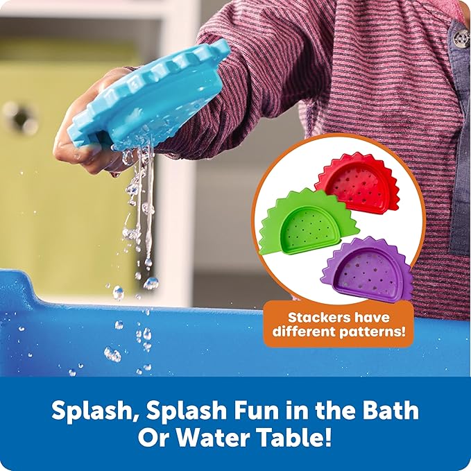 Learning Resources Spike the Fine Motor Hedgehog Rainbow Stackers - 6 Pieces, Ages 18+ months Stacking & Counting Toy for Toddlers, Montessori Toys