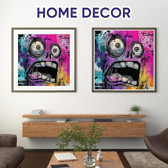 Ruikiyart Wooden Puzzles for Adults,5MM 200 Pieces Funny Scared Expression Wooden Jigsaw Puzzles, Unique Shaped Puzzle Gifts for Adults and Kids on Christmas,Family Puzzle Games(Purple,11.2''x 11.2'')