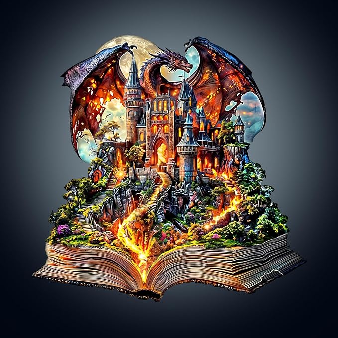 WOODBESTS Wooden Puzzles for Adults-Epic Tale, 100 Pieces Wood Puzzle (S-8.5 * 8.2in), Premium Art Shape Wooden Animal Jigsaw Puzzles, for Men/Women & Family Game Night