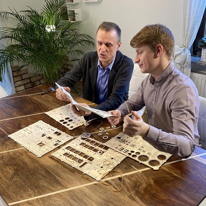 WOODEN.CITY Steampunk Wall Clock Kit – 3D Wooden Puzzle for Adults, Mechanical DIY Clock Model, Working Wall Art (257 Pieces) Made in EU