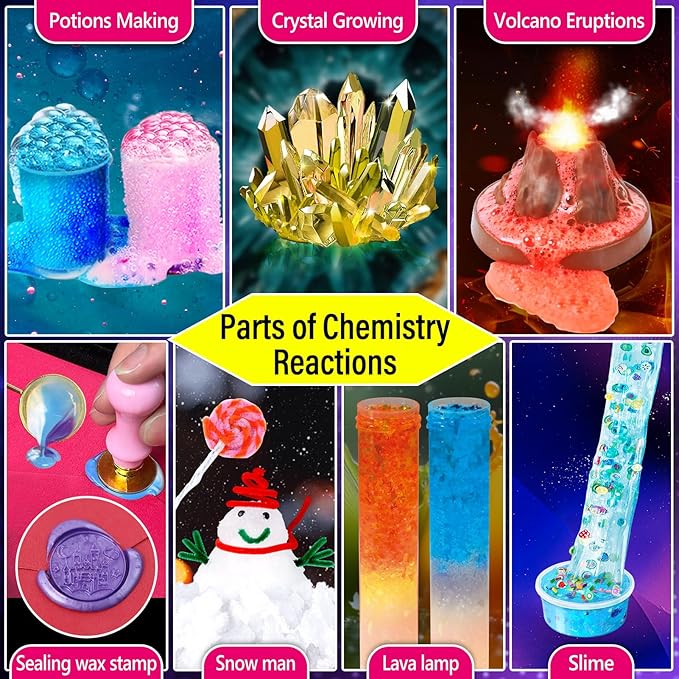 230 Experiments Science Kits for Kids Age 4 5 6 7 8 9 10 11 12 - S.T.E.M Toys with Magic Chemistry Set Crystal Growing Physics Slime Educational Gifts Idea for Boys Girls