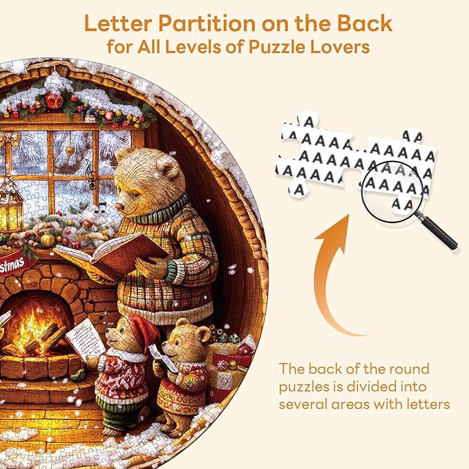 Masseruon 1000 Piece Puzzle for Adults, 26.6 * 26.6in Bear Family Puzzle for Adults, 1000 Pieces Flat Puzzles with 3D Visual Effect When Completed, Adult Puzzles Games