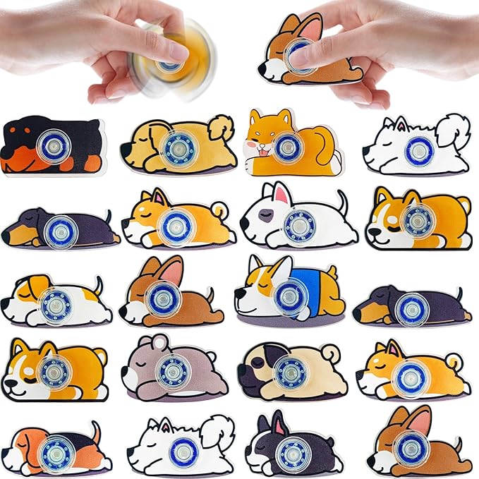 20Pcs Mini Fidget Spinners, Bulk Random Finger Fidget Spinner Toys, Stress Relief Sensory Toys for Kids, Goodie Bags Stuffers Party Favors Gifts Christmas Stocking Classroom Prizes