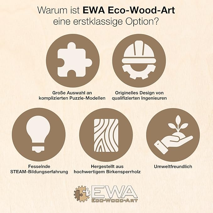 EWA Eco-Wood-Art - Wooden Puzzles for Interior and Design - World map - Souvenir, Gift, Kitchen, Home Decor, Interior (Untouched Worlds 126 Pieces)