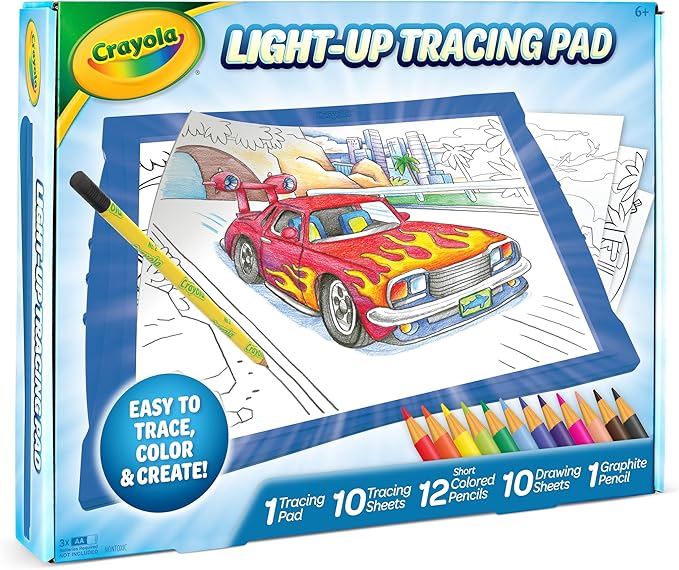 Crayola Light Up Tracing Pad - Blue, Drawing & Tracing Projector for Kids, Holiday & Christmas Gifts for Girls & Boys, Sketching Light Box Table, Toys for Kids, Ages 6+