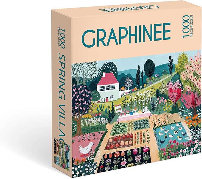 Jigsaw Puzzles for Adults 1000 Pieces, Spring Village Life Puzzle, Colorful as Home Wall Decor for Family Challenging Games