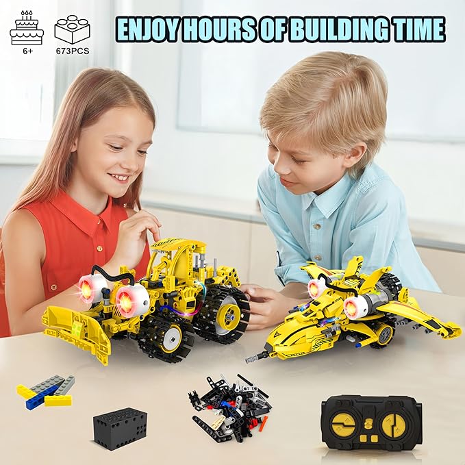 Yerloa Robot Building Kit STEM Gifts for Boy Ages 8-13 with App & Remote Control, 5 in1 Building Set Coding Robotic Toys for Kid Aged 6 7 8 9 10 11 12 Years Old Boy Girl Easter Birthday Gifts (673pcs)
