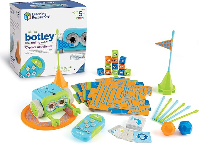 Learning Resources Botley The Coding Robot Activity Set - 77 Pieces, Ages 5+, Screen-Free Coding Robots for Kids, STEM Toys for Kids, Programming for Kids, for Kids