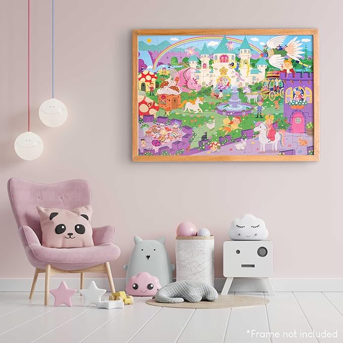 BONNYCO Giant Floor Puzzles for Kids of Fantasy Castle with 48 Large Pieces. Jumbo Puzzle 36.2 x 24.4 in, Gifts for Girls and Boys, Educational Kids Toys Ages 2-8