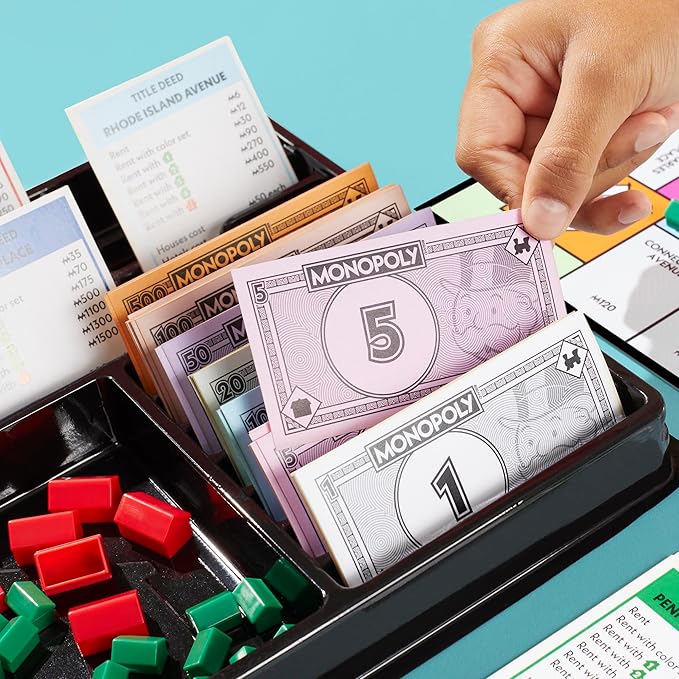 Monopoly Board Game | Classic Game with Storage Tray and Larger Tokens | Ages 8+ | 2 to 6 Players | Family Games for Kids and Adults | Kids Gifts