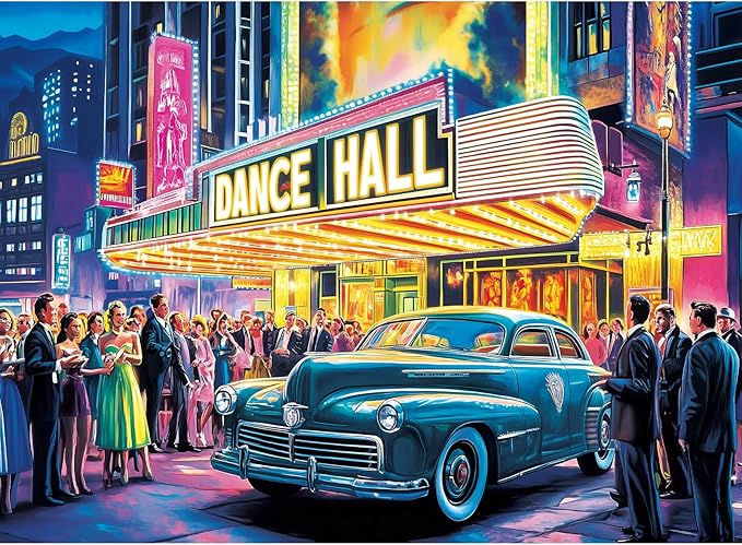 300 Piece Puzzles for Adult, Neon Dance Hall Puzzle 300 Pieces for Adults Kids Senior, Retro Style Adult Puzzles, Challenging Family Puzzle Colorful Activity Game Gift for Friend 20.5 X 15 Inches