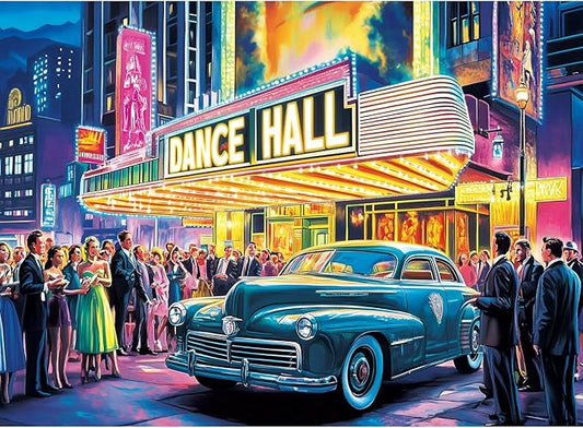 300 Piece Puzzles for Adult, Neon Dance Hall Puzzle 300 Pieces for Adults Kids Senior, Retro Style Adult Puzzles, Challenging Family Puzzle Colorful Activity Game Gift for Friend 20.5 X 15 Inches