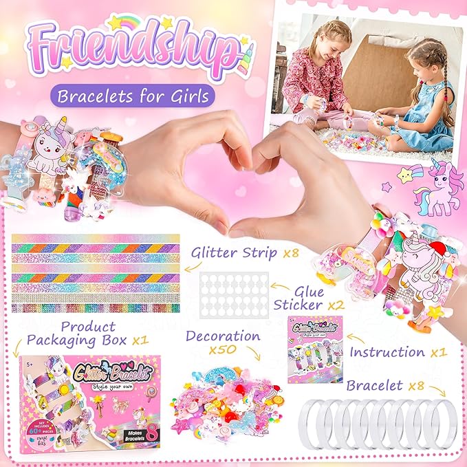 Eichhoo Friendship Bracelet Making Kit for Girls, 5-12 Year Old Girl Birthday Gifts, Arts and Crafts Kits for Kids, Girls Toys Age 5 6 7 8 9 10 Years Old, Kid Jewelry Making Kit with Charm (Unicorn)