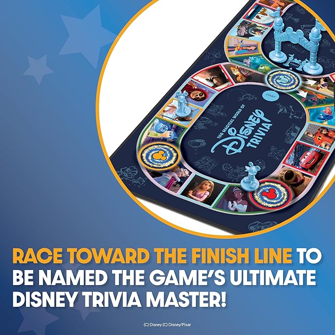 PlayMonster The Magical World of Disney Trivia Games – Board Games for Family Night, Family Games, Multi-Player Board Game, Family Board Game, Travel Games, Disney Game, Ages 6+
