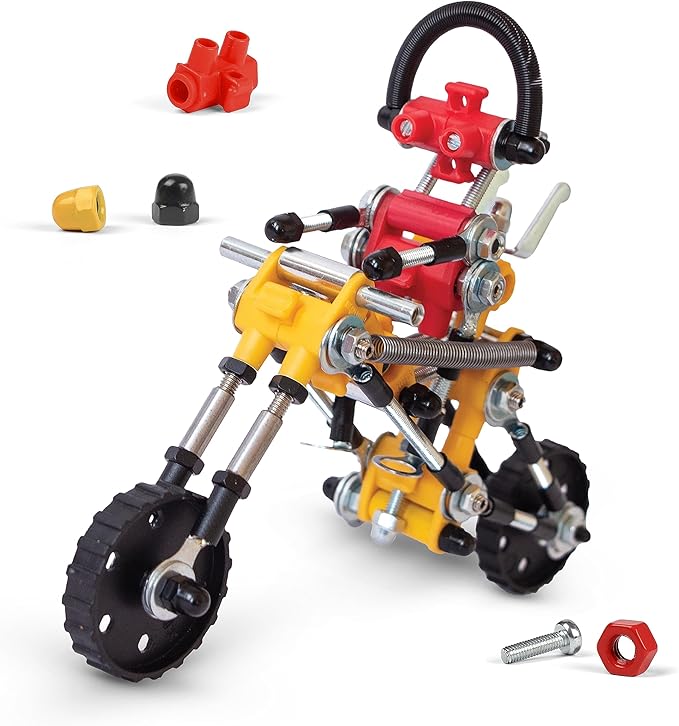The Off Bits Motorbike Stem Building Toys, RiderBit Educational Build Your Own Robot Toy for Kids 8+ Year Old Boys and Girls, Stem Toys Engineering Kit, Vehicle Construction Steam Easter Gift for Kids