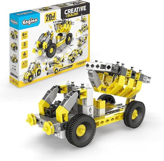 Engino- Creative Builder STEM Project, 20 Multimodel Set, Building Toys for Kids 6+, STEM Engineering Kit, Building Kit for Young Invetors, Gift for Boys & Girls