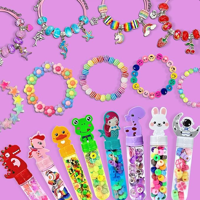 klmars Bracelet Making Party Favors for Kids,24 Bracelet Wands Crafts for Girls Ages 4-8 Years Old,Birthday Goodie Bags Christmas Gifts Classroom Prizes for Kids