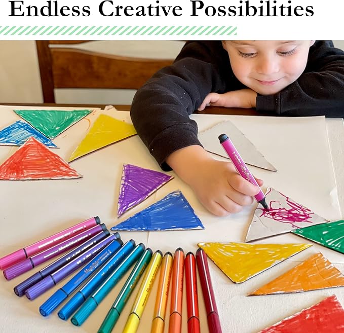 The Pencil Grip Magic Tri Stix, Non-Toxic and Washable Markers For Kids, 36 Assorted Stix Markers, TPG-399