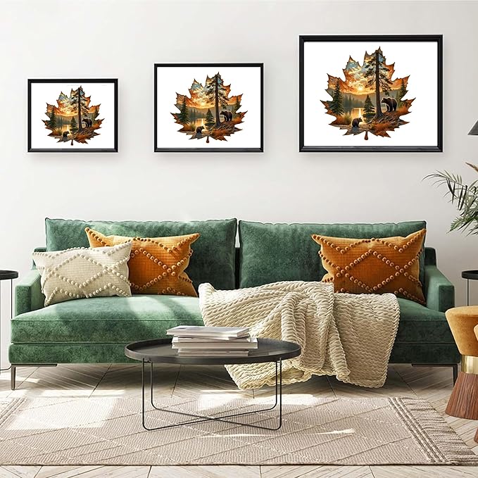 Wooden Puzzles, 205 Pieces Maple Leaf Jigsaw Puzzles, Unique Shaped Wooden Puzzle for Adults and Kids, Family Game (Maple Leaf, Royal)