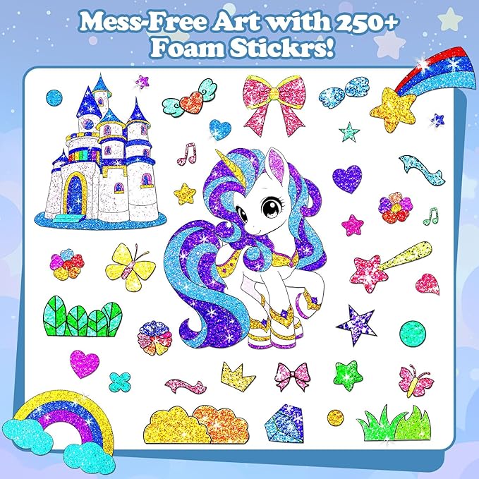 MyPixie Foil Art & Fun - No Mess Unicorns Foil Crafts for Kids, DIY Creative Activity, Craft Kits & Supplies, Birthday Gifts, Arts & Crafts, Toys, Gifts for Ages 4, 5, 6, 7, 8, 9, 10