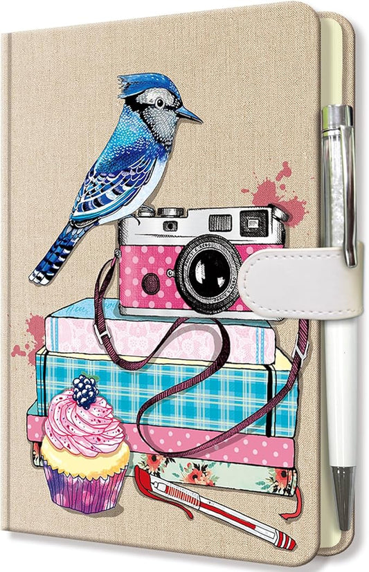 Blue Jay Journal for Girls - Gift for Teen, Kids - Diary with Pen & Magnetic Closure, 192 Pages for Writing, 5.3"x7.5" Hardcover Lined Notebook