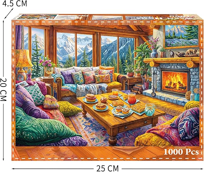 Warm Home Puzzles for Adults 1000 Pieces, Jigsaw Puzzles for Adults 1000 Piece, Challenging Game Toys, Impossible Puzzle, Family Decoration Puzzle