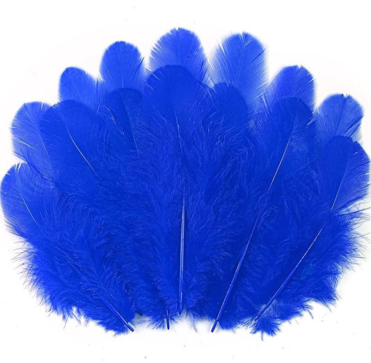 Soarer 300pcs Blue Feathers for Crafts - 3-5inch Feathers Bulk for Wedding Home Party, Dream Catcher Supplies and DIY Crafts(RoyalBlue)