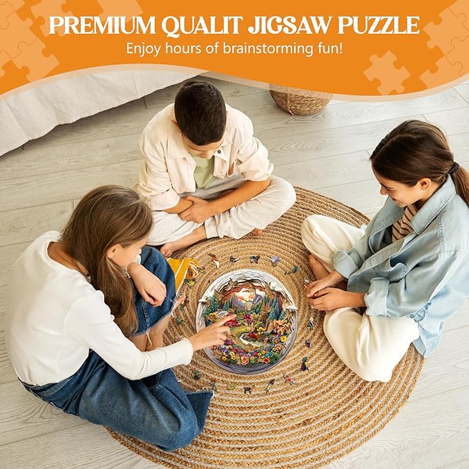 Wooden Puzzles for Adults, Wooden Jigsaw Puzzles for Adults Kids, 3D Farm Unique Shaped Wood Puzzles Adult, Creative Birthday Gifts for Friends Family Game, Home Decor (8.5 * 8.3in 100pcs)