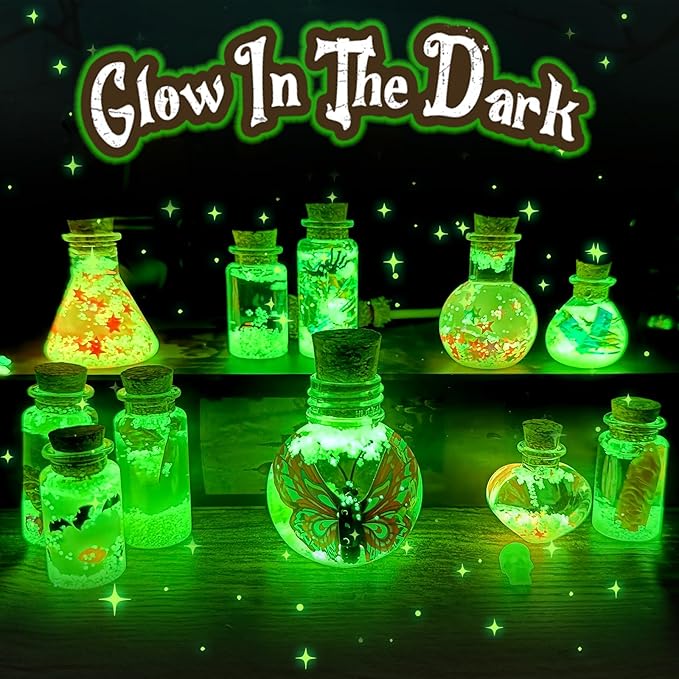 Magic Potions Craft Kit for Kids - Mix 20 Glow Witch Potion Bottles, Fairy Magic Potions Making Kit - Christmas Decorations Birthday Gifts for Girls Boys 6 7 8 9 10+