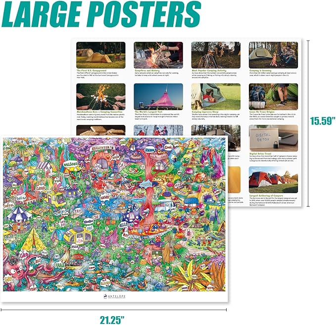 Antelope - 1000 Piece Puzzle for Adults, Cat Campsite Jigsaw Puzzles 1000 Pieces, High Resolution, Matte Finish, Smooth Edging, No Dust Creative Artistic Puzzle