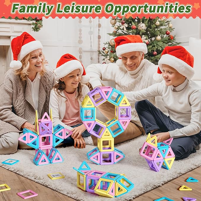 Toddler Girl Toys, Magnetic Tiles Basic Set, Birthday Gifts Ideas for Girls Age 3-5, Magnetic Building Blocks, Magnet STEM Montessori Toddler Kids Christmas Toys Gifts for 3 4 5 6 7 Year Old Girls