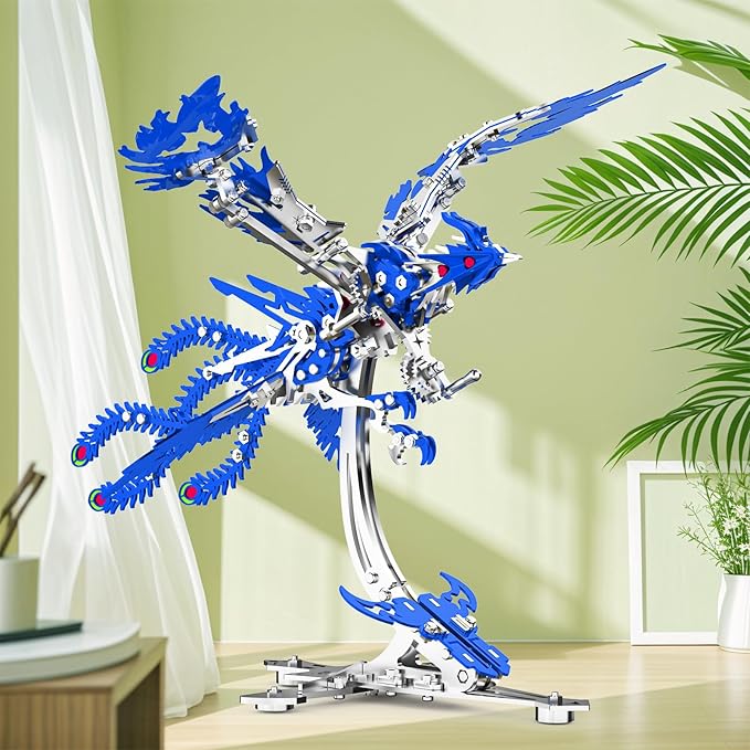 Epic Legend Metal 3D Puzzle for Adults -Rising Phoenix Rise from The Ashes: The Eternal Phoenix Metal Puzzle I Inspired by The Spirit of rebuilding of Arizona(Blue)