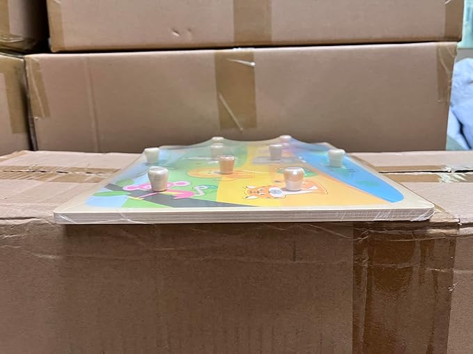 Wooden Puzzles for Toddler Peg Puzzle Toys, Wooden Jigsaw Puzzles Zoo Animal Patterns Puzzle with Handles Educational Montessori Puzzles