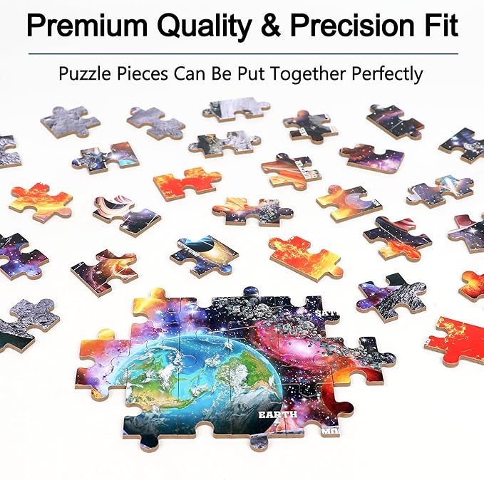LELEMON Puzzles for Kids Ages 4-6, Space 60 Piece Puzzles for Kids Ages 3-5 in a Metal Box, Educational Jigsaw Puzzles Childrens Puzzle Games Puzzle Toys for Girls and Boys