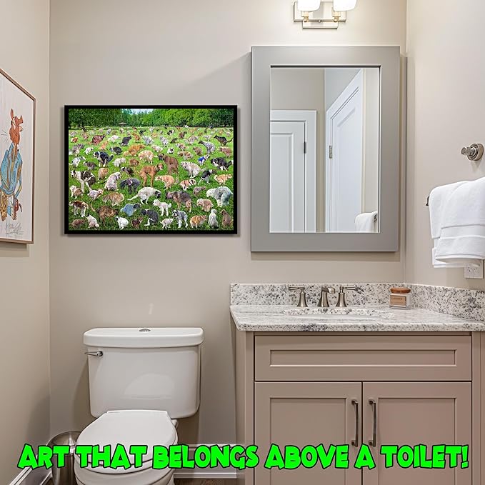 Funwares Original 101 Puppies Puzzle – 500-Piece Hilarious Dog Jigsaw – Funny Gift for Dog Lovers, White Elephant, and Pet Lovers with a Sense of Humor