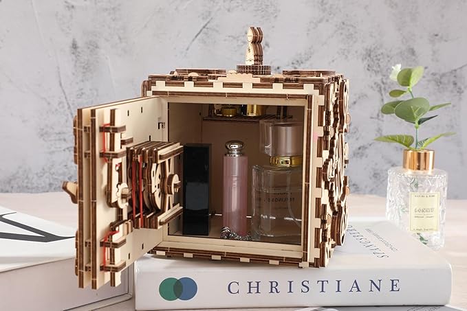 3D Wooden Puzzle for Adults Music Box, Dancer’s Secret Box with Password Lock, DIY Mechanical Jewelry Storage with Melody, Decorative for Christmas or Birthday
