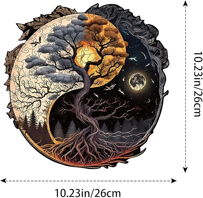 Wooden Puzzles for Adults, 200 Pieces Tree of Life Puzzle Uniquely Irregular Animal Shaped Wooden Jigsaw Puzzles, Creative Gift for Teenagers and Adults