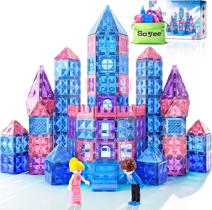 Diamond Magnetic Building Blocks - Princess Toys for 3-8 Year Old Girls & Boys - 3 4 5 6 Year Old Girl Birthday Xmas Present