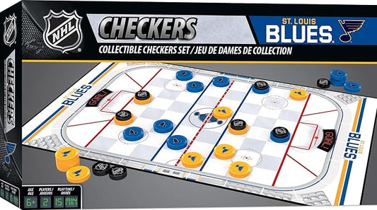 MasterPieces Officially licensed NHL St. Louis Blues Checkers Board Game for Families and Kids ages 6 and Up